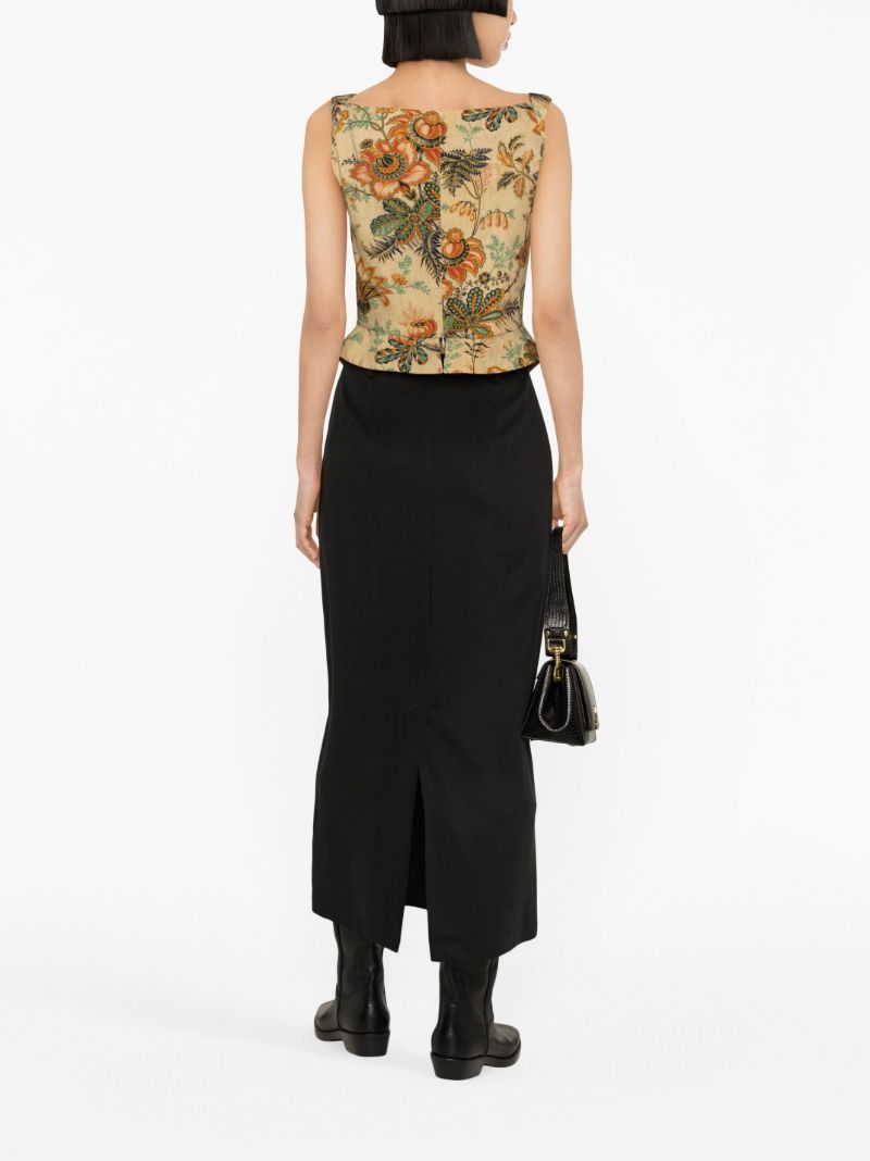 Neutral Sunday Floral-print Corset Top