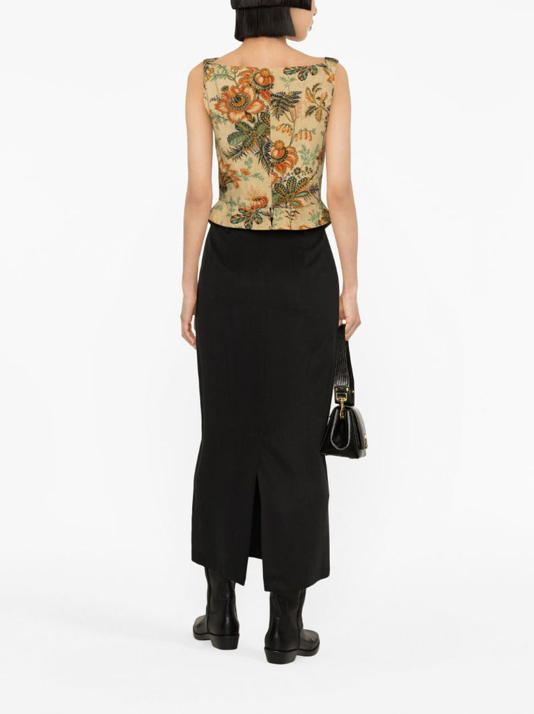 Neutral Sunday Floral-print Corset Top