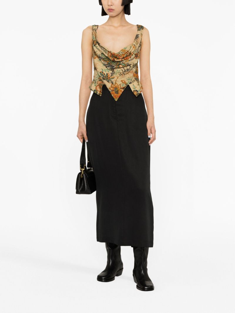 Neutral Sunday Floral-print Corset Top