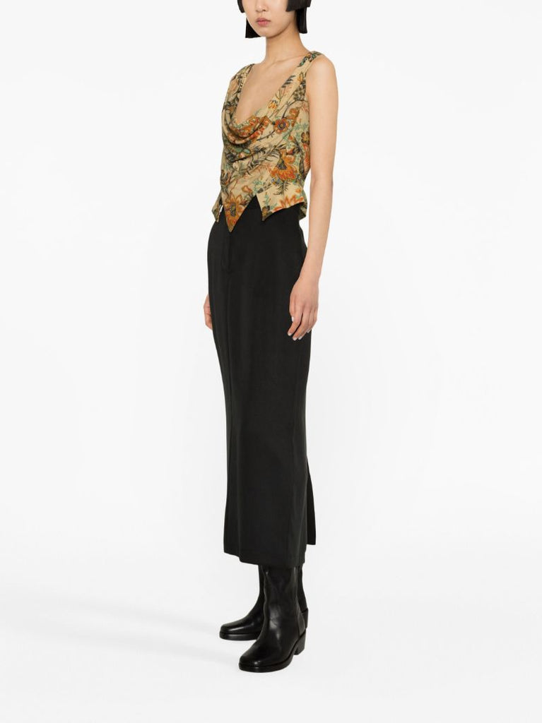 Neutral Sunday Floral-print Corset Top