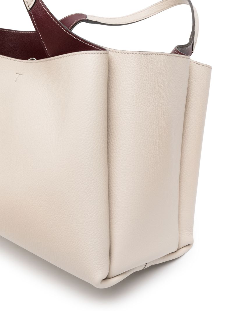 Neutral Medium Leather Tote Bag