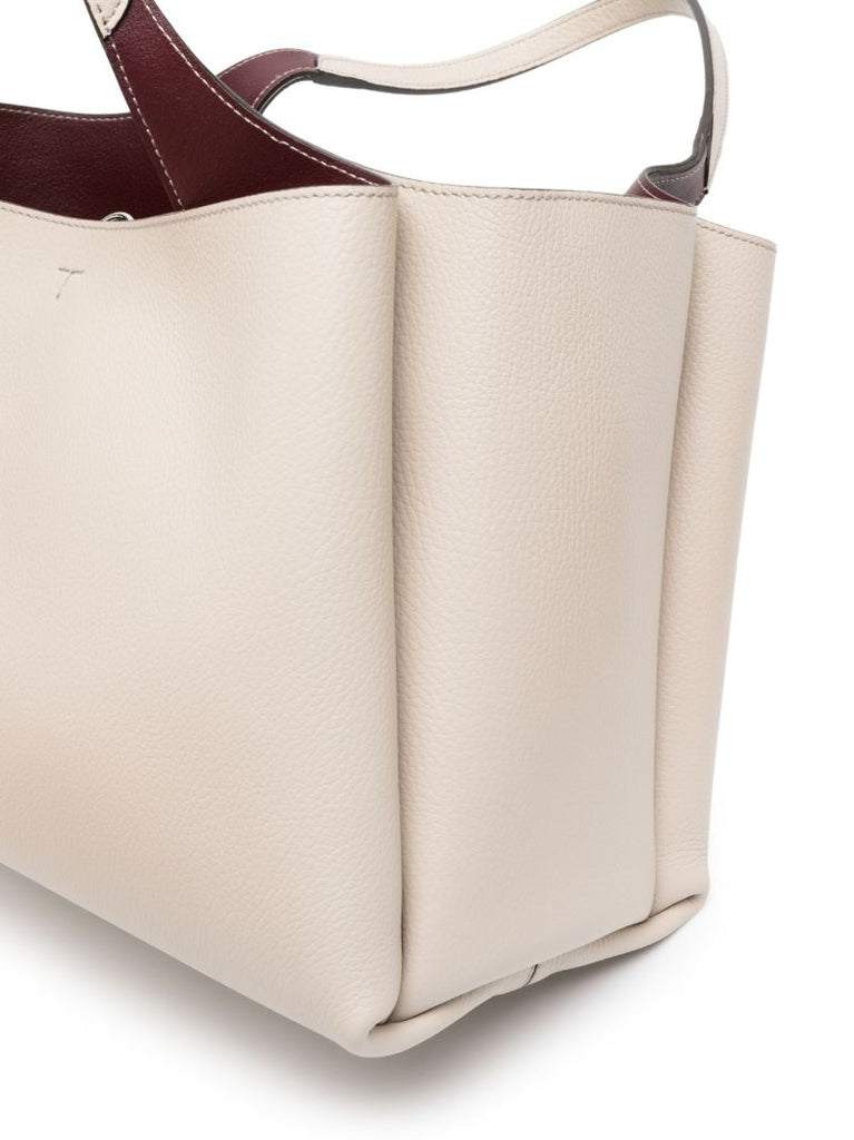 Neutral Medium Leather Tote Bag