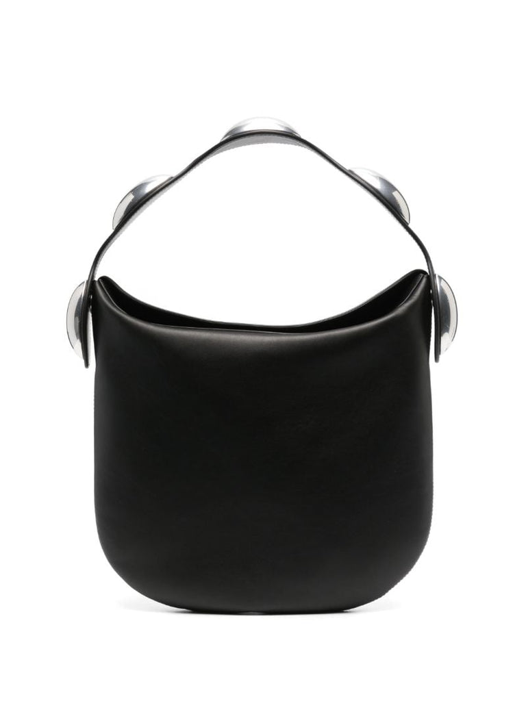 Black Dome Leather Shoulder Bag