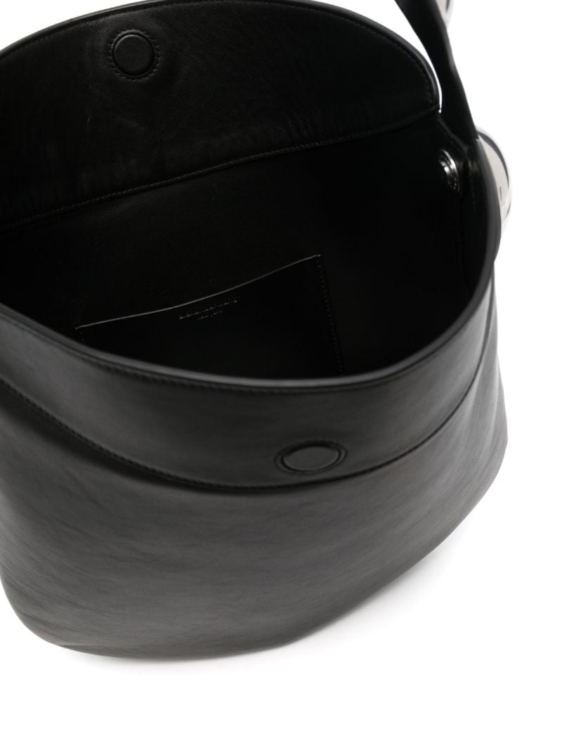 Black Dome Leather Shoulder Bag