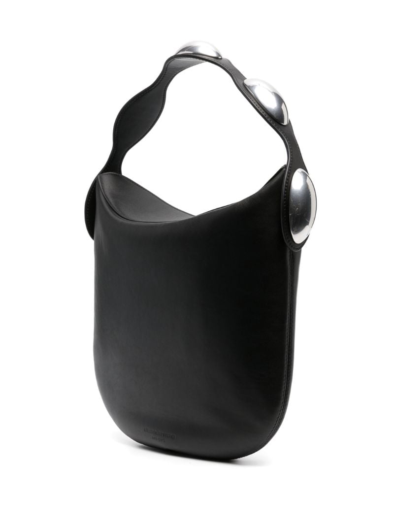Black Dome Leather Shoulder Bag