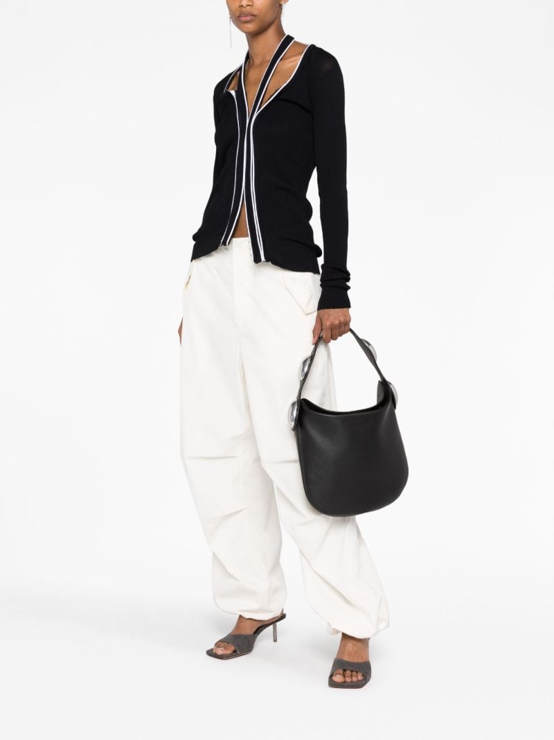 Black Dome Leather Shoulder Bag