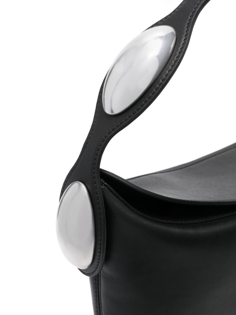 Black Dome Leather Shoulder Bag