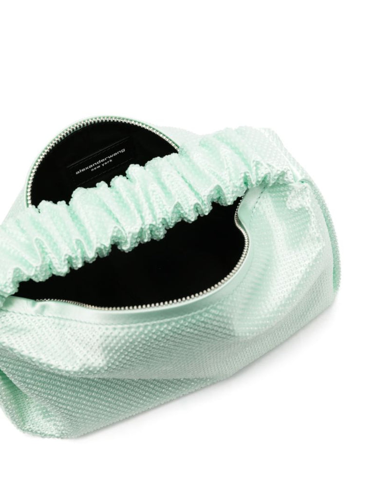 Green Scrunchie Crystal Mini Bag