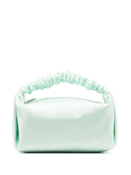 Green Scrunchie Crystal Mini Bag