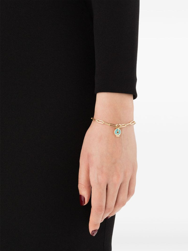 18k Yellow Gold Reverie Aqua Diamond Classic Fob Bracelet