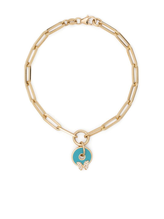 18k Yellow Gold Reverie Aqua Diamond Classic Fob Bracelet