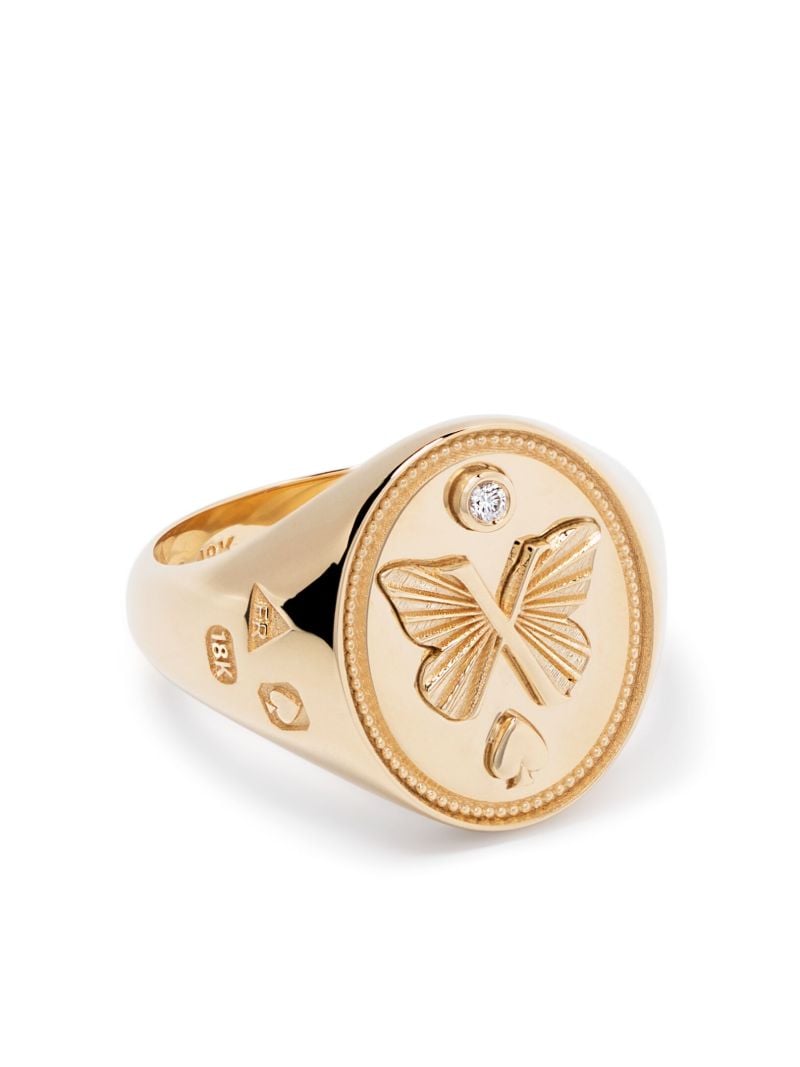 18k Yellow Gold Reverie Diamond Signet Ring