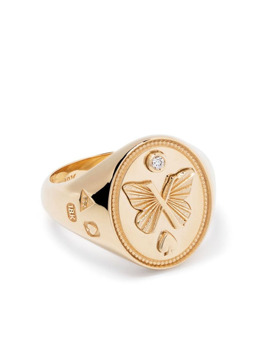 18k Yellow Gold Reverie Diamond Signet Ring