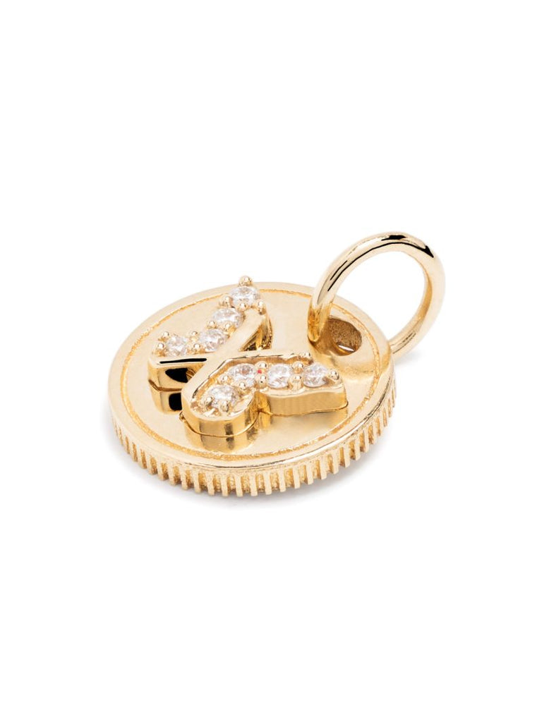 18k Yellow Gold Reverie Aqua Diamond Mini Coin Pendant