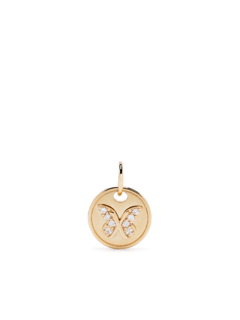 18k Yellow Gold Reverie Aqua Diamond Mini Coin Pendant
