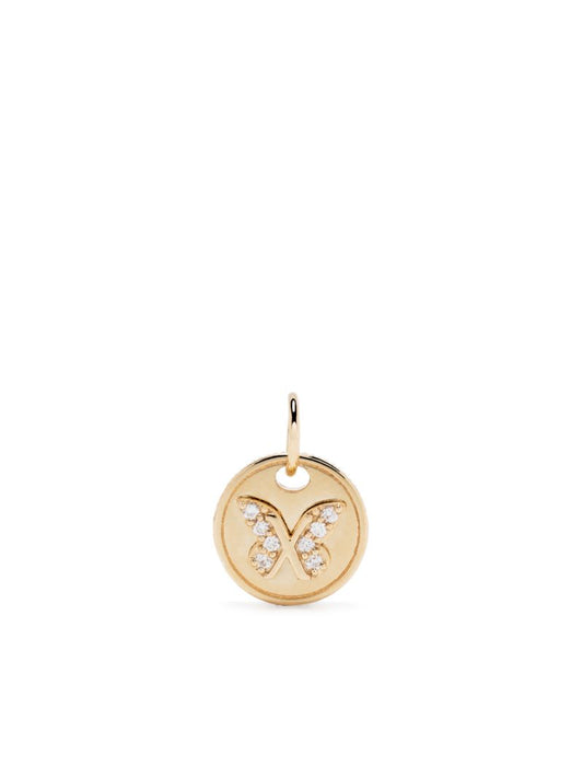 18k Yellow Gold Reverie Aqua Diamond Mini Coin Pendant