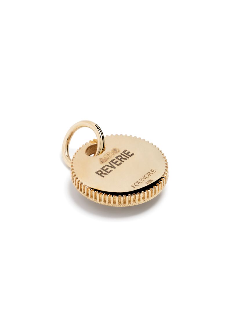 18k Yellow Gold Reverie Aqua Diamond Mini Coin Pendant