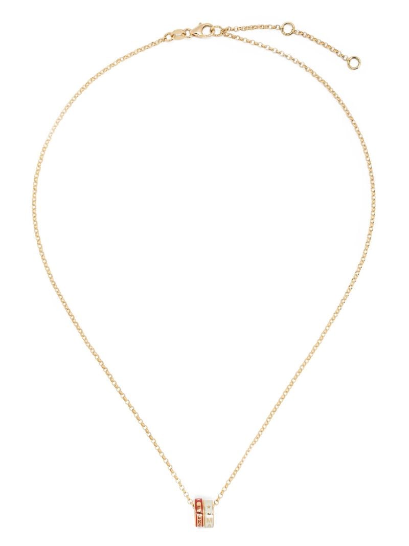 18k Gold Strength and True Love Heart Beat Necklace
