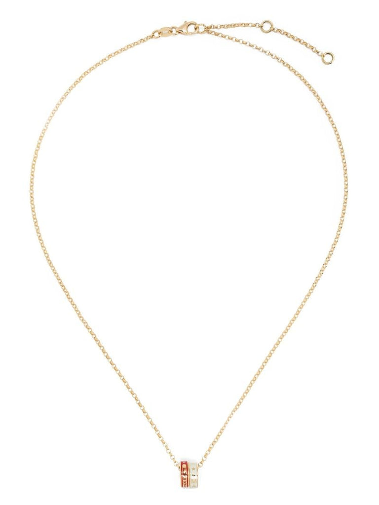 18k Gold Strength and True Love Heart Beat Necklace