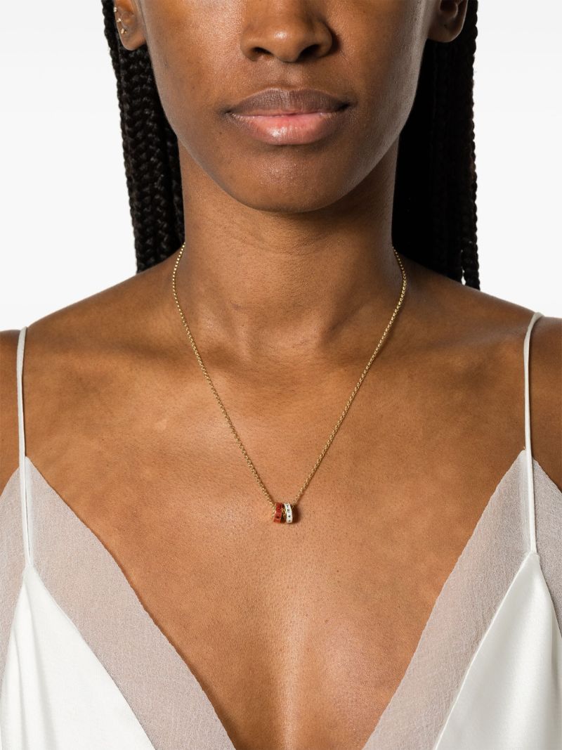 18k Gold Strength and True Love Heart Beat Necklace