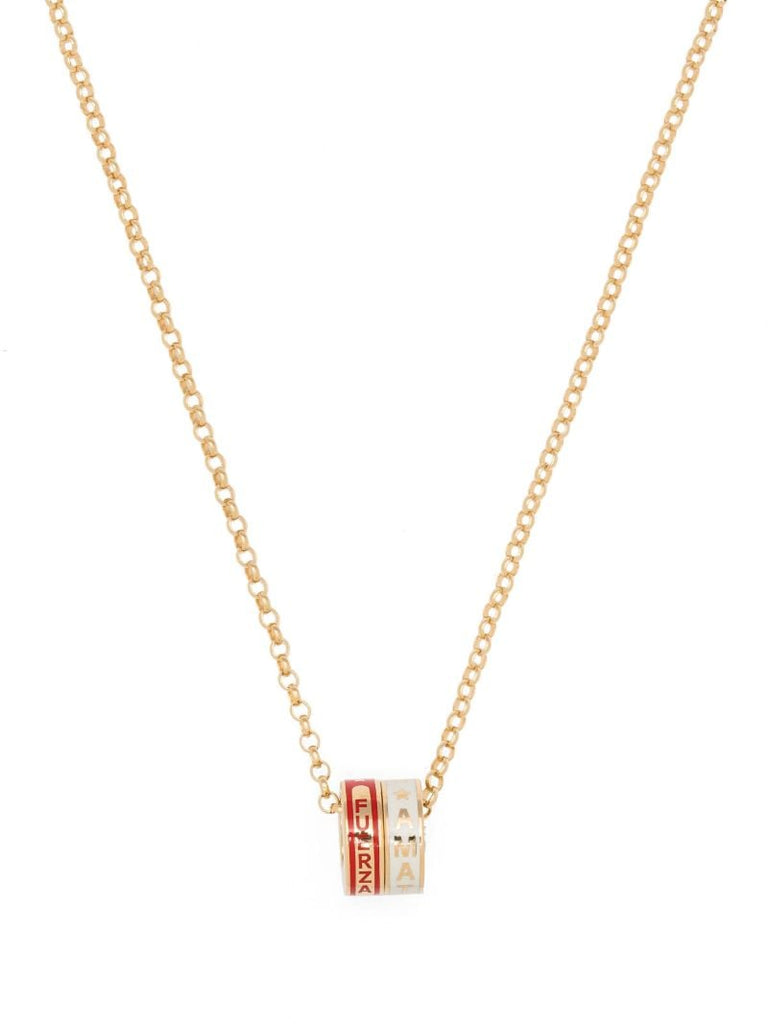 18k Gold Strength and True Love Heart Beat Necklace
