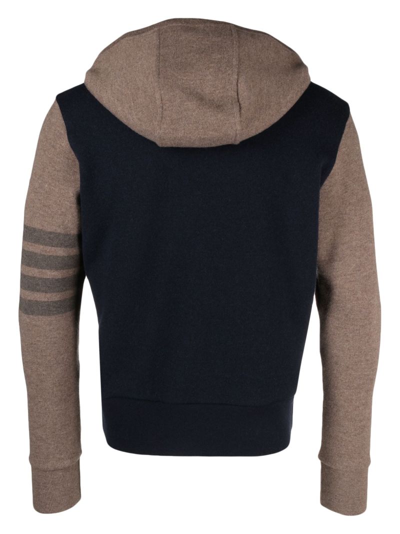 Brown 4-bar Panelled Hoodie