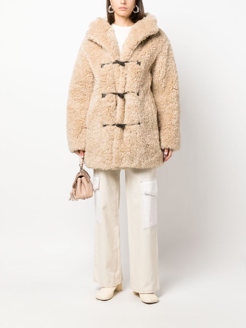 Neutral Florene Faux-fur Hooded Coat