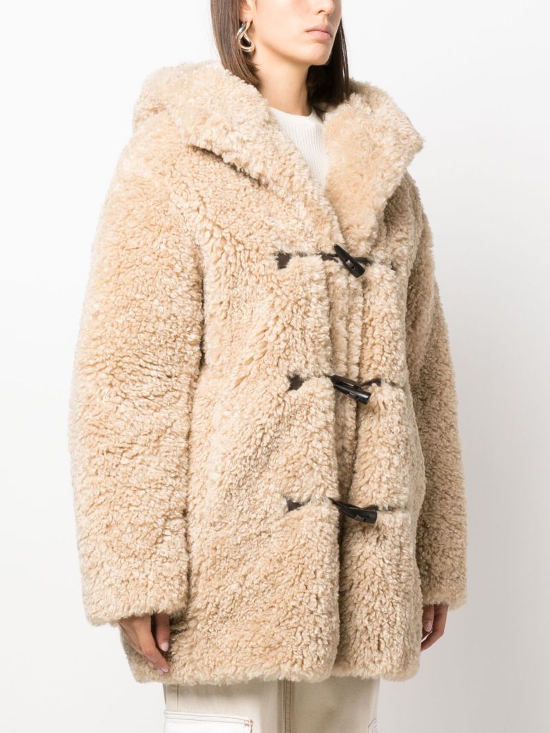 Neutral Florene Faux-fur Hooded Coat