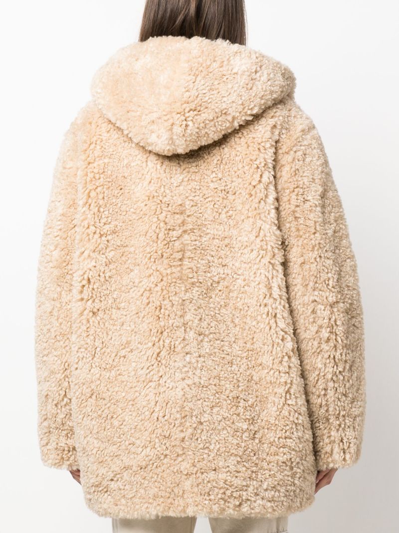 Neutral Florene Faux-fur Hooded Coat