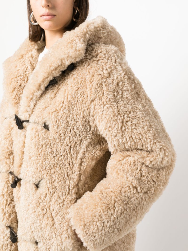 Neutral Florene Faux-fur Hooded Coat