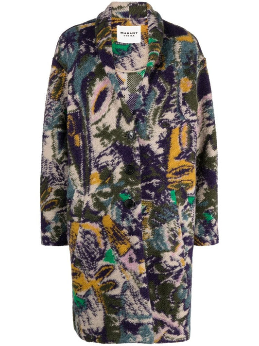 Purple Omeya Jacquard Coat
