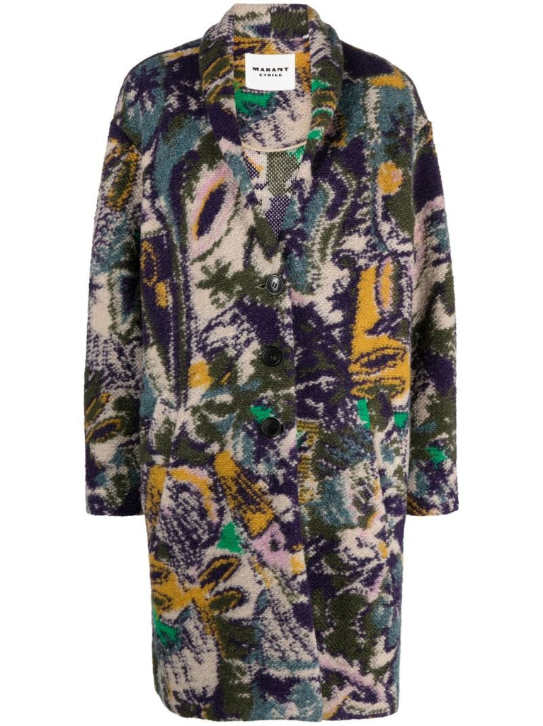 Purple Omeya Jacquard Coat