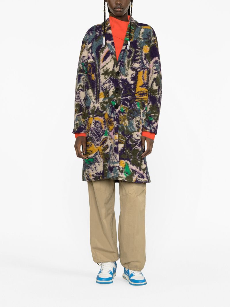 Purple Omeya Jacquard Coat