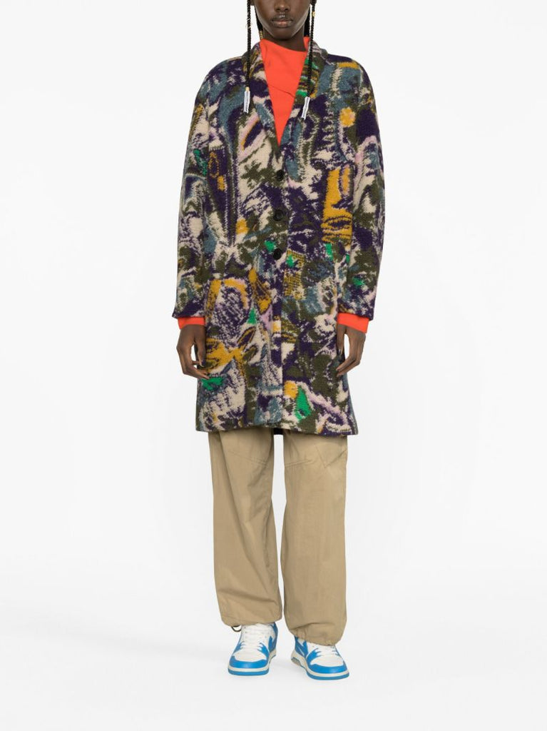 Purple Omeya Jacquard Coat