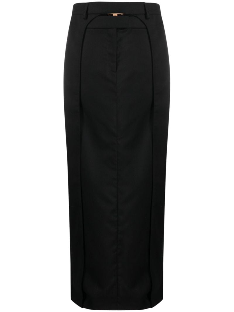 Black Fera Wool Maxi Skirt