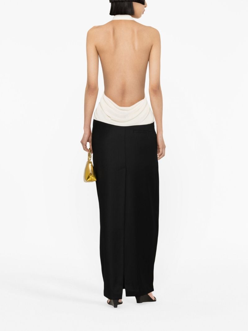 Black Fera Wool Maxi Skirt