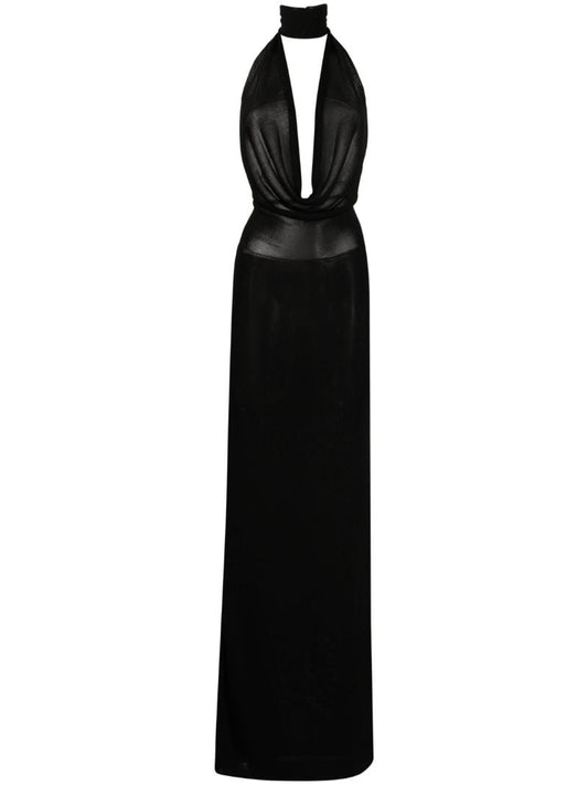 Black Inaria Halterneck Maxi Dress