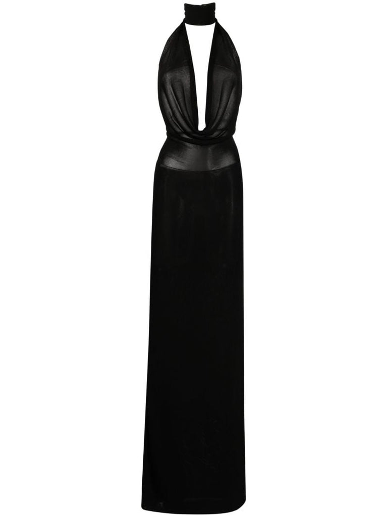 Black Inaria Halterneck Maxi Dress