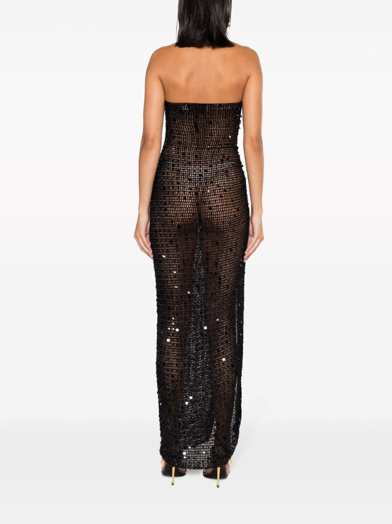 Black Gyra Embellished Cut-out Maxi Dress