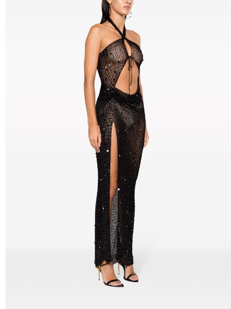 Black Gyra Embellished Cut-out Maxi Dress