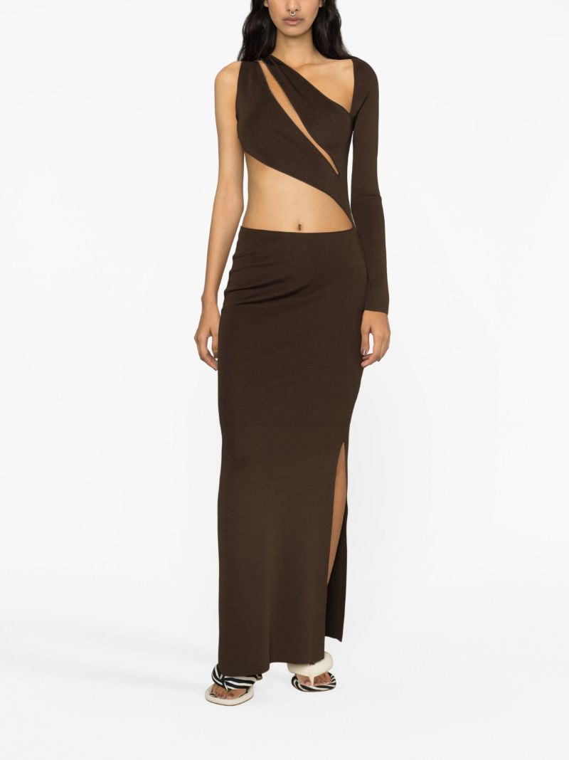 Brown Actin Cut-out Maxi Dress