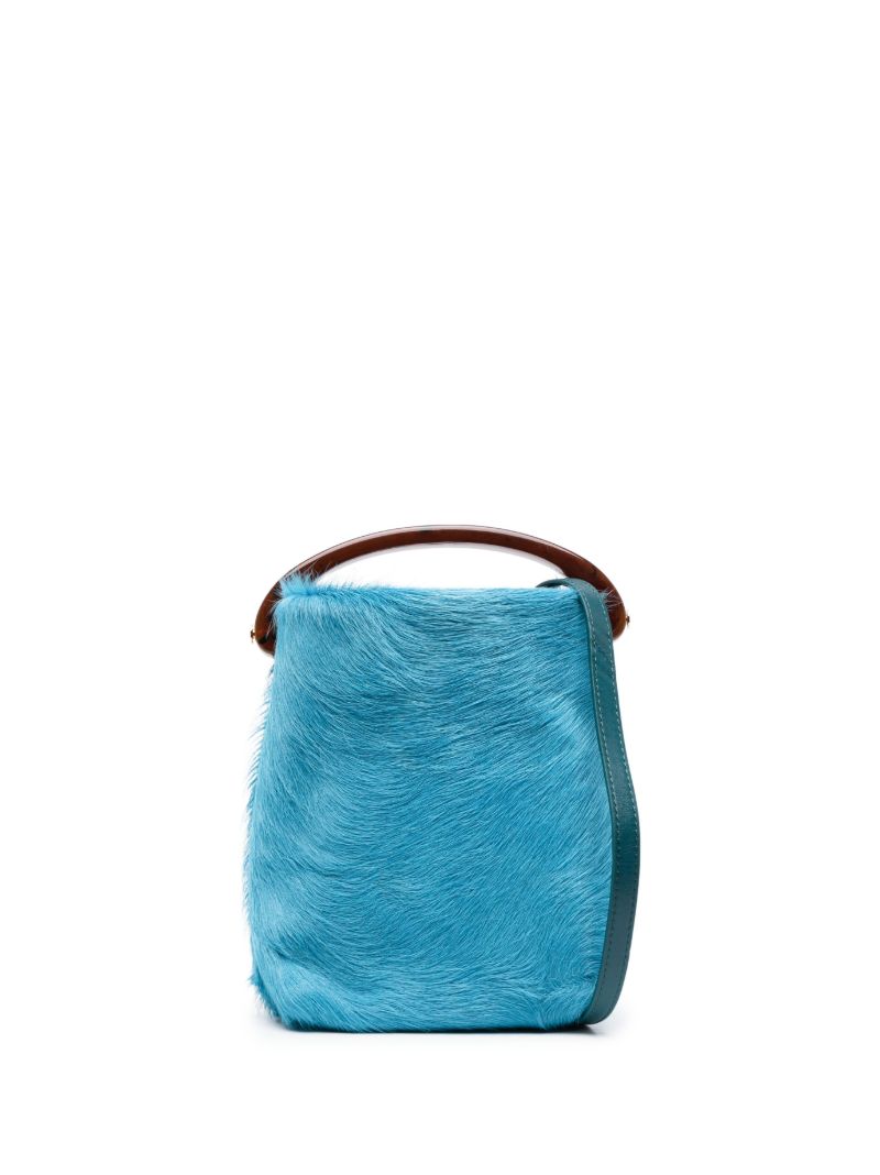 Blue Pony-hair Top Handle Bag