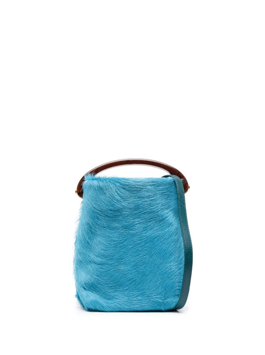 Blue Pony-hair Top Handle Bag