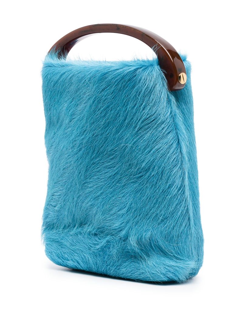 Blue Pony-hair Top Handle Bag