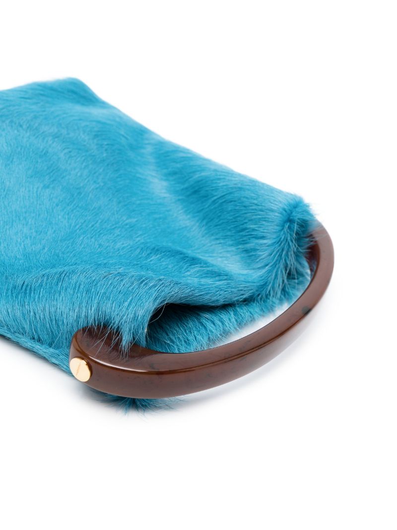 Blue Pony-hair Top Handle Bag
