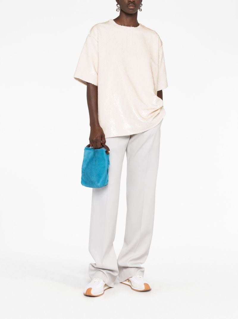 Blue Pony-hair Top Handle Bag