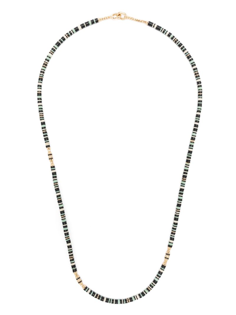 18k Yellow Gold Housa Amazonite and Diamond Necklace