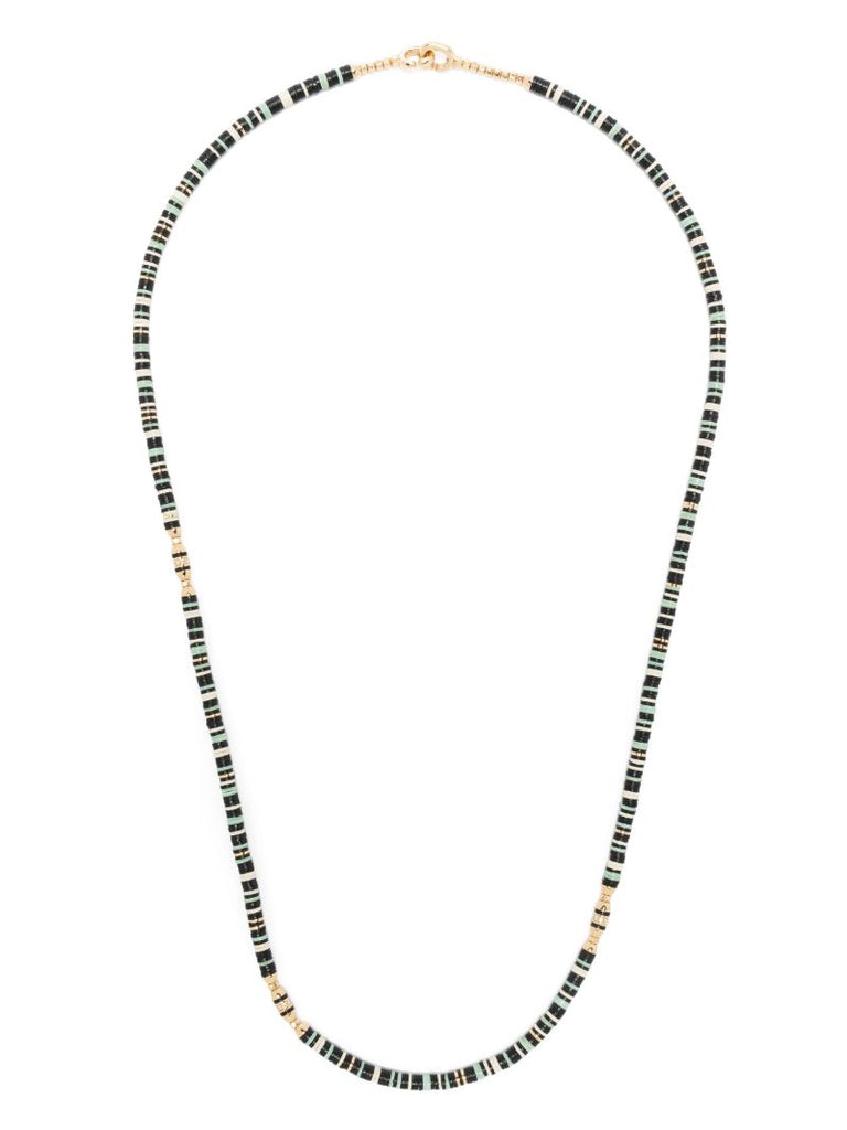 18k Yellow Gold Housa Amazonite and Diamond Necklace