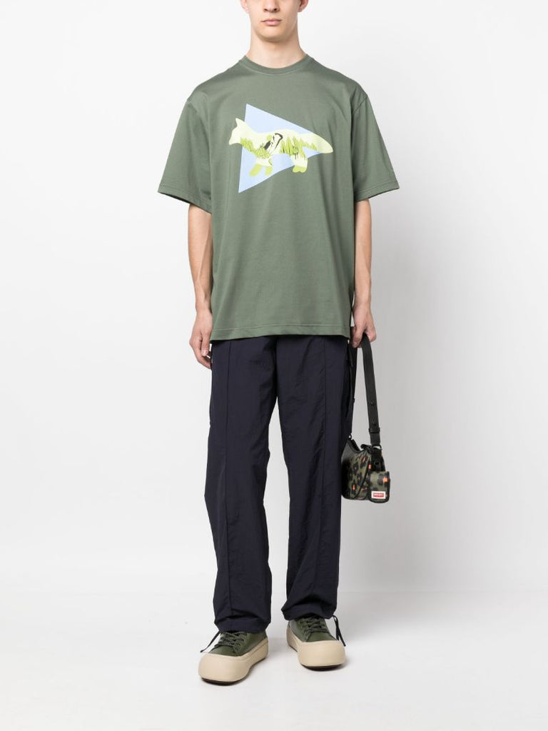 X Maison KitsunÃ_x0083_Â© Green Triangle T-shirt