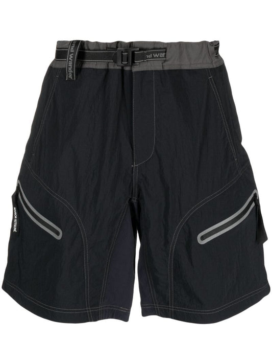 X Maison KitsunÃ_x0083_Â© Black Belted Hiking Shorts